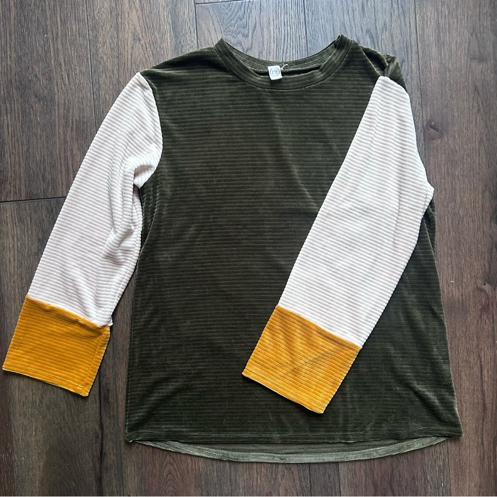 CY fashion long colorblock sleeve women’s shirt